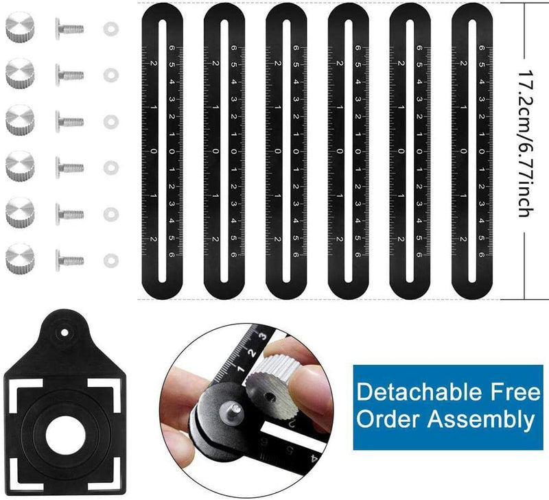Amenitee Six-Sided Aluminum Alloy Angle Measuring Tool