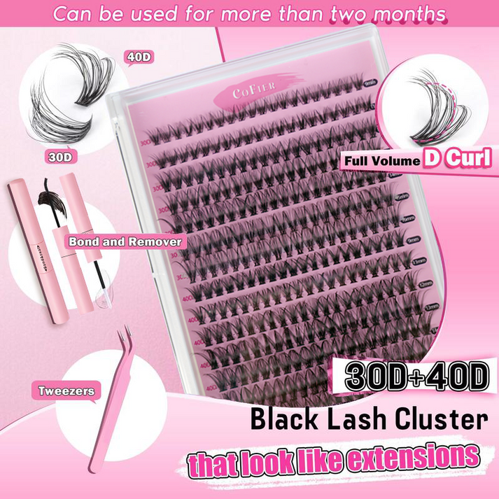 Eyelash DIY lash Extension Kit and LashCluster (30D+40D Kit)