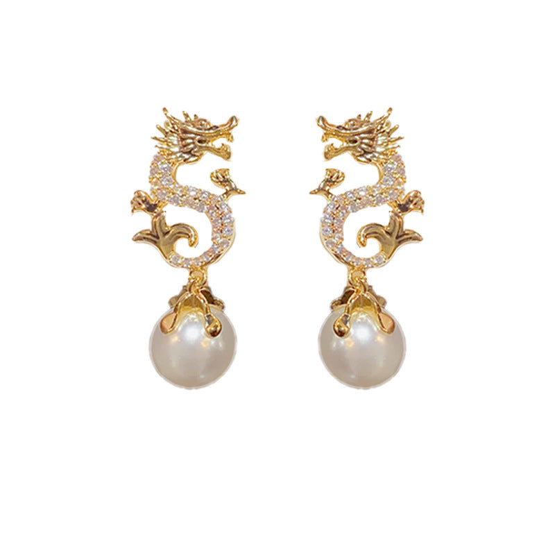 Dragon Hanging Bead Earrings