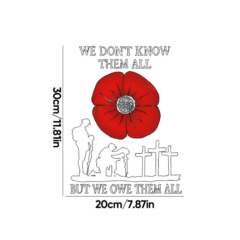 Red poppy veterans sticker