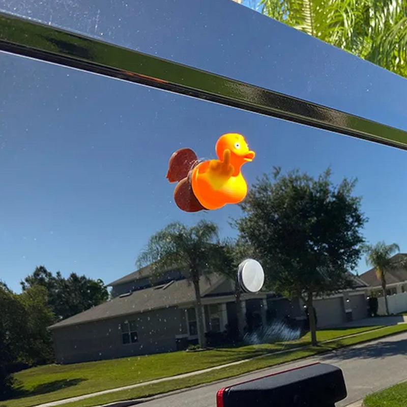Middle Finger Spraying Duck Car Accessory