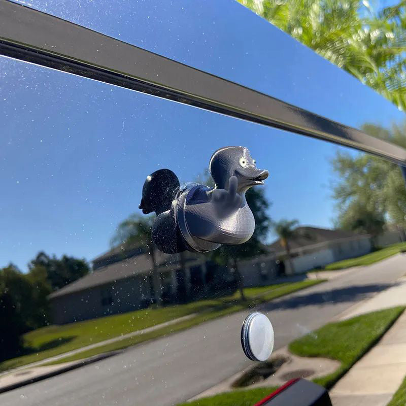 Middle Finger Spraying Duck Car Accessory