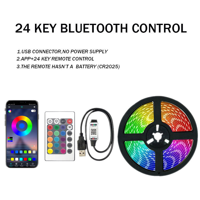 5050rgb Light Strip Set 5v Light Strip 24-Key Remote Control Bluetooth