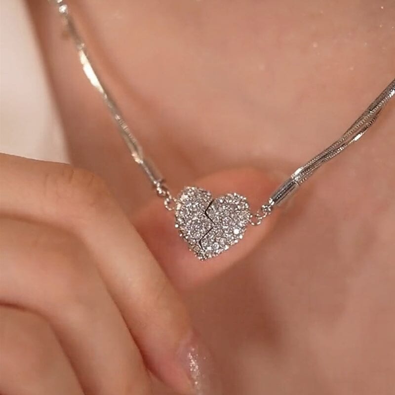 Diamond-Set Magnetic Heart Pendant