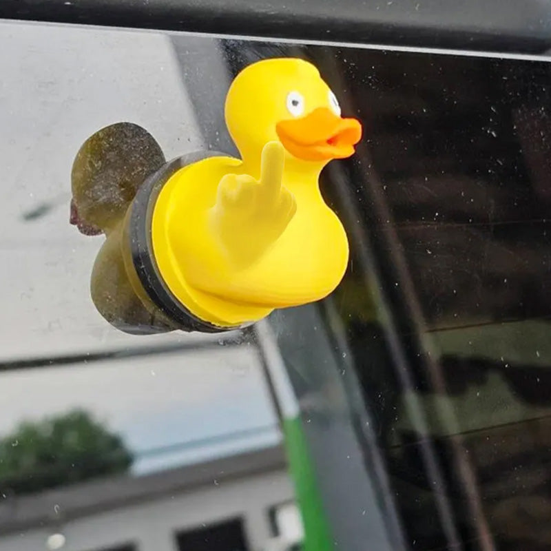 Middle Finger Spraying Duck Car Accessory