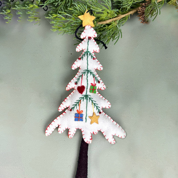 Handmade Felt Embroidered Christmas Tree Ornament